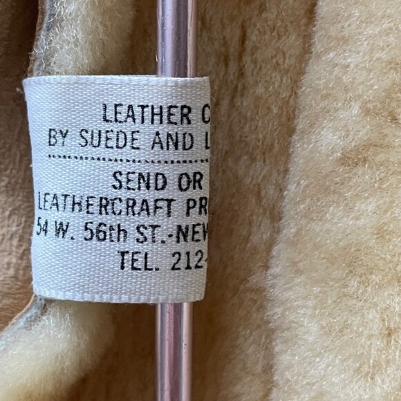 Vintage 1960s Joo Kay Leather Shearling Coat Size 42 Tan Genuine Sheepskin USA - Picture 6 of 12